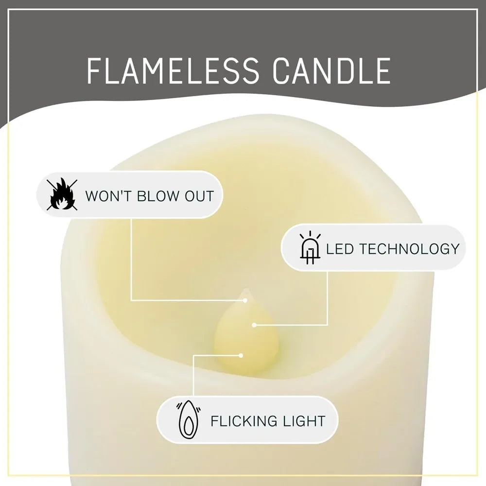 Flameless LED candles with remote, set of 3, photo 2