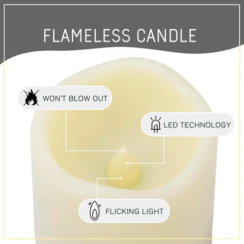 Flameless LED candles with remote, set of 3, photo 2