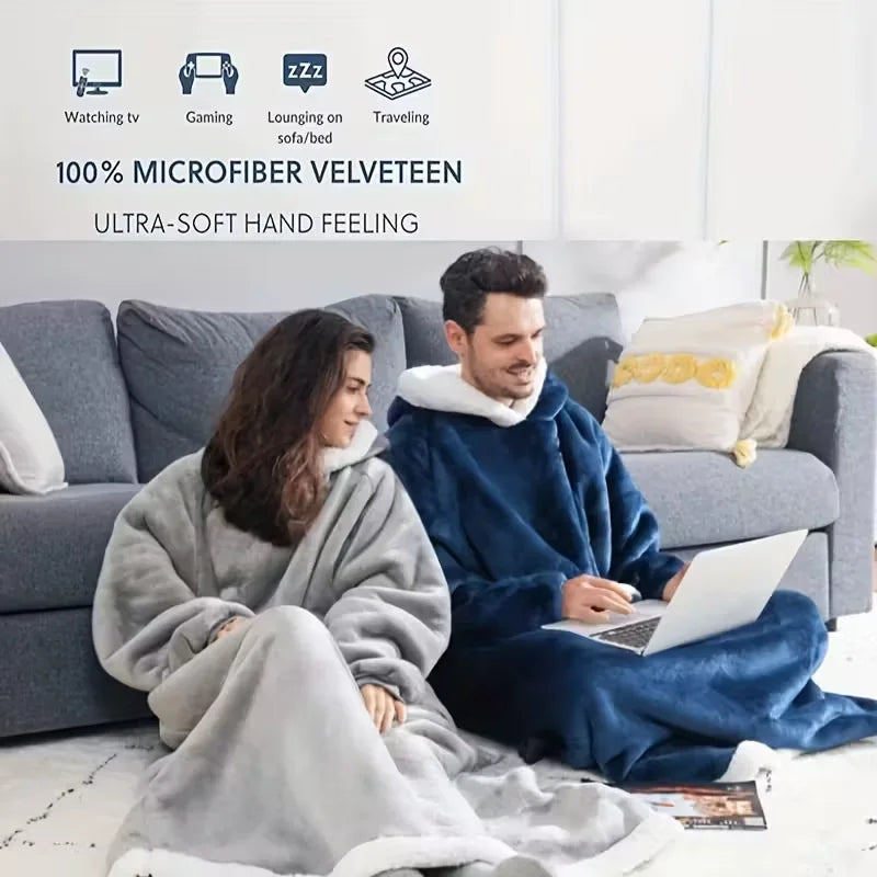 Oversized wearable blanket hoodie
